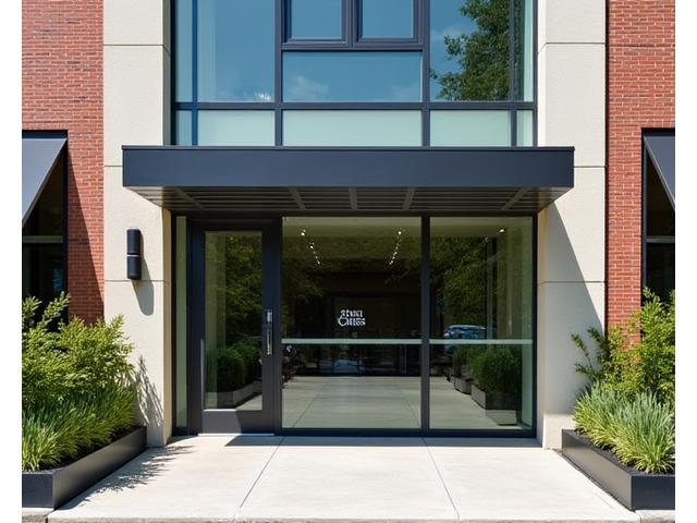 Exterior view of Anam Cara Wellness, a welcoming and modern building in an urban setting.